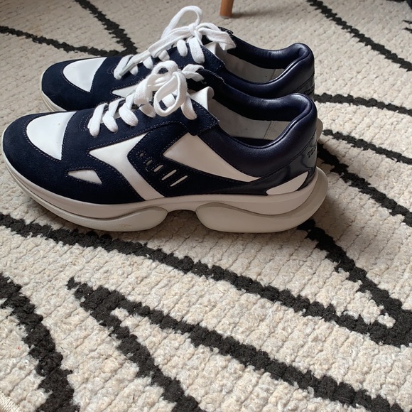 Tory Burch Sport Tennis Sneakers Blue White Shoes - Picture 5 of 10